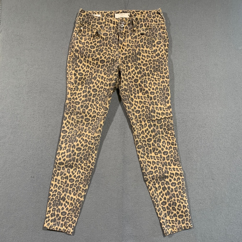Torrid Leopard Print Jeggings Womens 12R First‎ At Fit High Rise Skinny Denim
